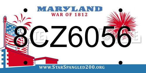 8CZ6056 Maryland License Plate