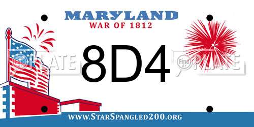 8D4 Maryland License Plate
