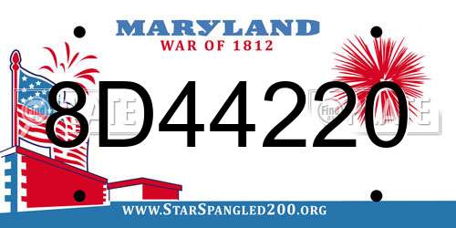 8D44220 Maryland License Plate