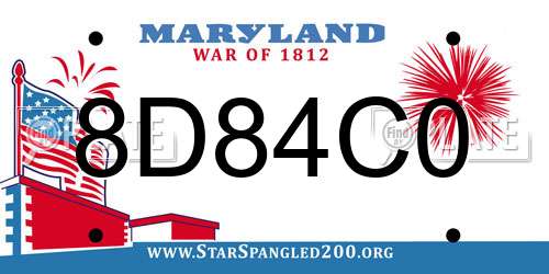 8D84C0 Maryland License Plate