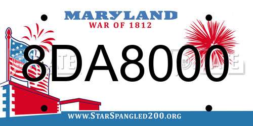 8DA8000 Maryland License Plate
