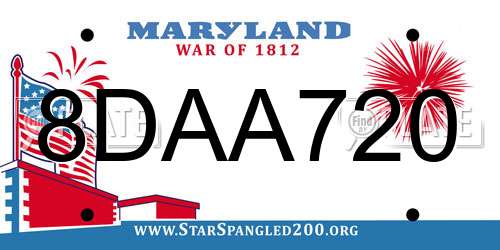 8DAA720 Maryland License Plate
