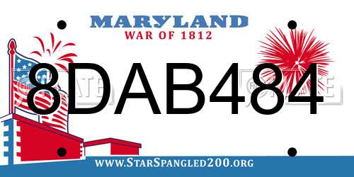 8DAB484 Maryland License Plate