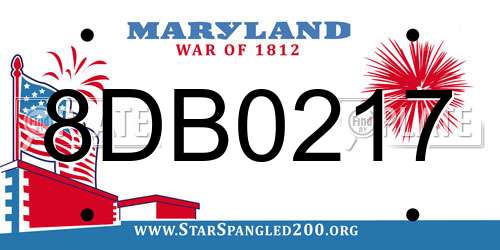 8DB0217 Maryland License Plate