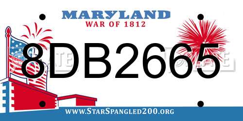 8DB2665 Maryland License Plate