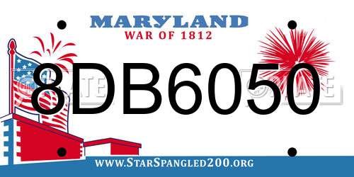 8DB6050 Maryland License Plate