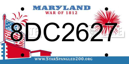 8DC2627 Maryland License Plate
