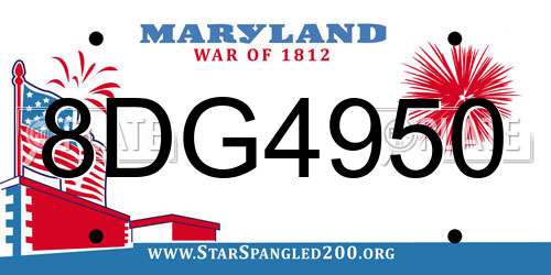 8DG4950 Maryland License Plate