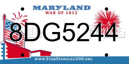 8DG5244 Maryland License Plate