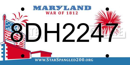 8DH2247 Maryland License Plate