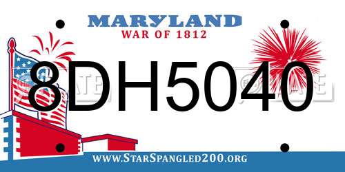 8DH5040 Maryland License Plate