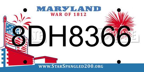 8DH8366 Maryland License Plate