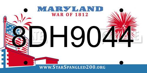 8DH9044 Maryland License Plate