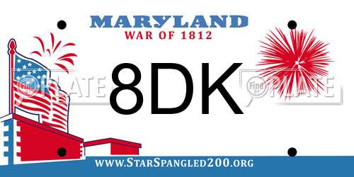 8DK Maryland License Plate
