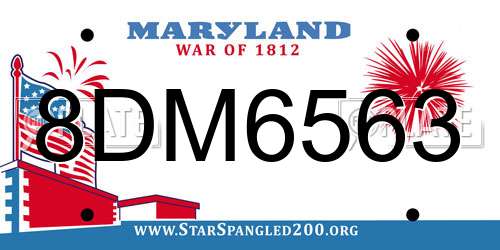 8DM6563 Maryland License Plate
