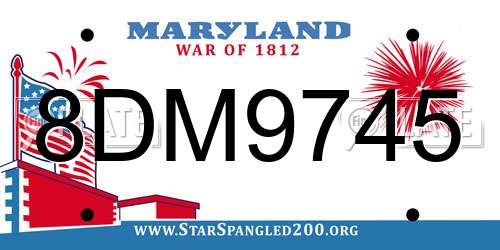 8DM9745 Maryland License Plate