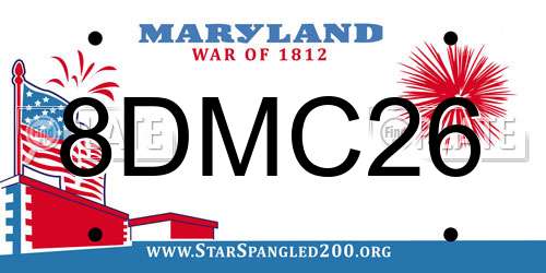 8DMC26 Maryland License Plate