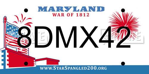 8DMX42 Maryland License Plate