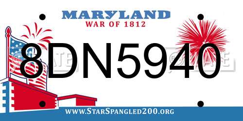 8DN5940 Maryland License Plate
