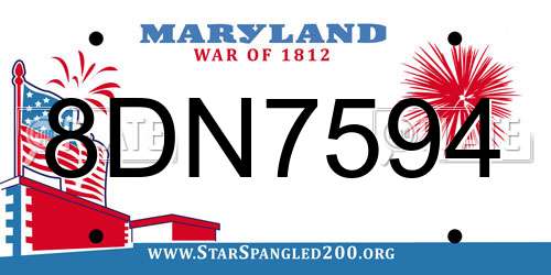 8DN7594 Maryland License Plate