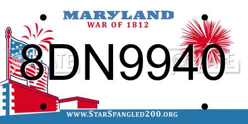 8DN9940 Maryland License Plate