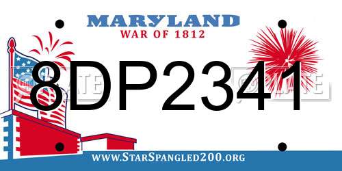 8DP2341 Maryland License Plate