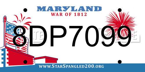 8DP7099 Maryland License Plate