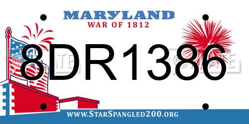 8DR1386 Maryland License Plate