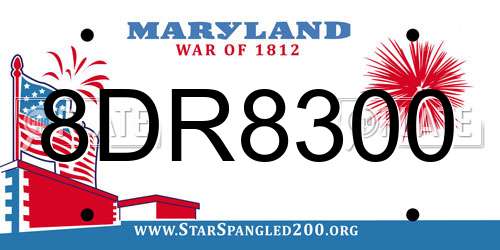 8DR8300 Maryland License Plate