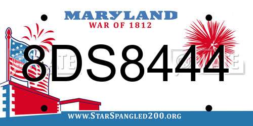 8DS8444 Maryland License Plate