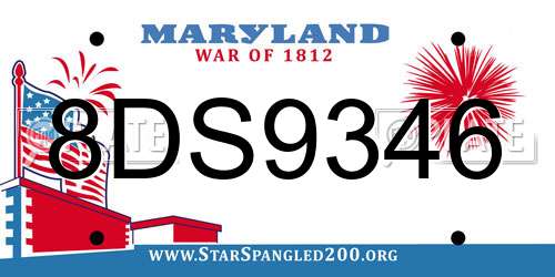 8DS9346 Maryland License Plate