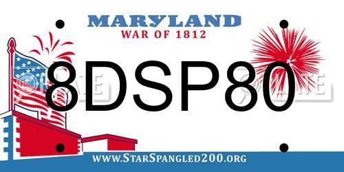 8DSP80 Maryland License Plate
