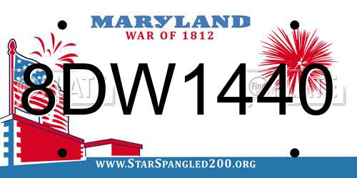 8DW1440 Maryland License Plate