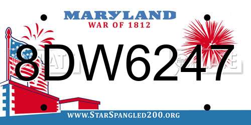 8DW6247 Maryland License Plate