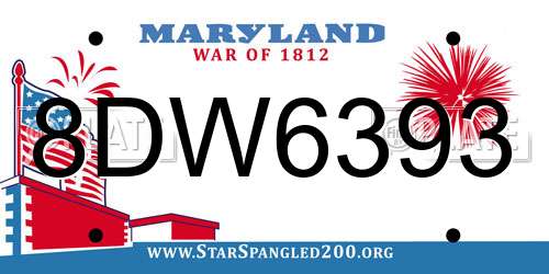 8DW6393 Maryland License Plate