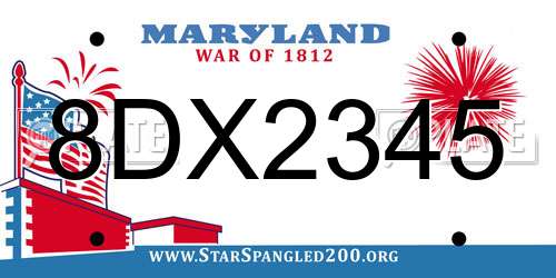 8DX2345 Maryland License Plate