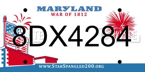 8DX4284 Maryland License Plate
