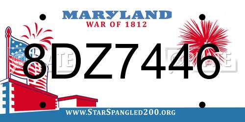 8DZ7446 Maryland License Plate