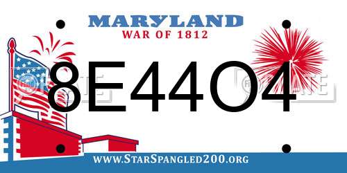 8E44O4 Maryland License Plate