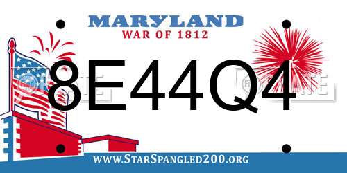 8E44Q4 Maryland License Plate