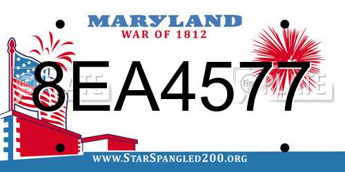 8EA4577 Maryland License Plate