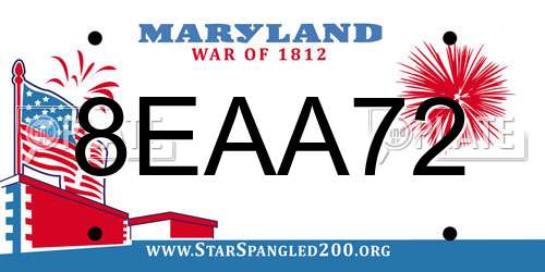 8EAA72 Maryland License Plate
