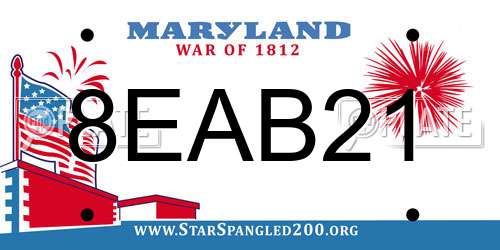 8EAB21 Maryland License Plate