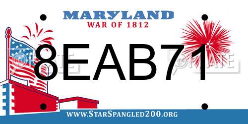 8EAB71 Maryland License Plate