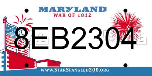 8EB2304 Maryland License Plate