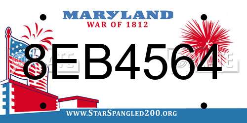8EB4564 Maryland License Plate