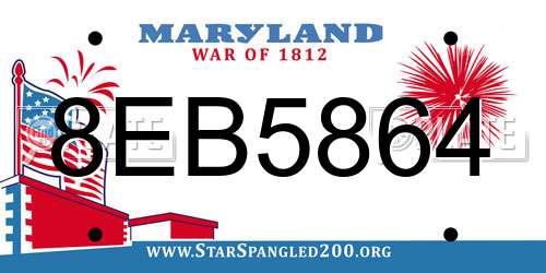 8EB5864 Maryland License Plate