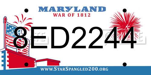 8ED2244 Maryland License Plate