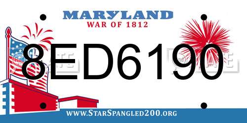 8ED6190 Maryland License Plate