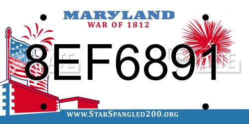 8EF6891 Maryland License Plate